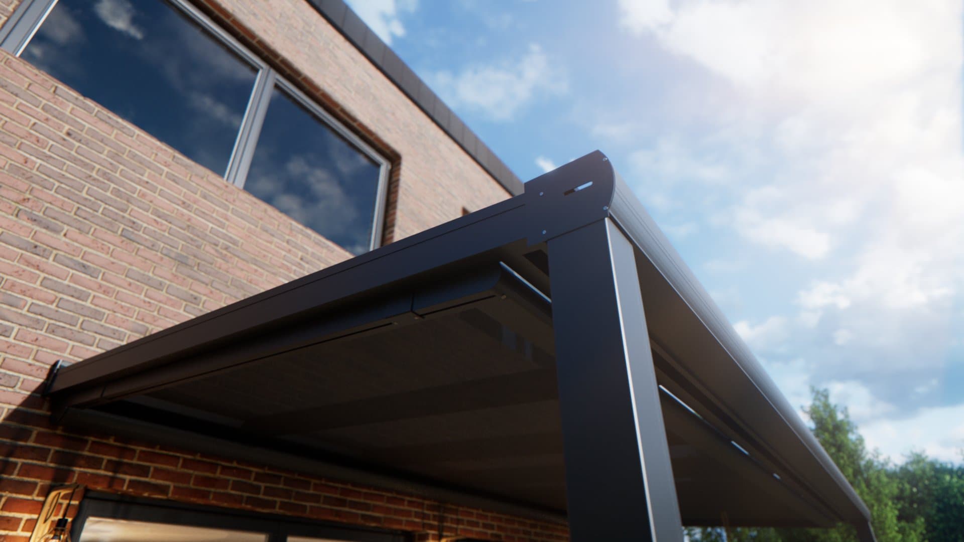 Veranda zonwering met elektrische bediening